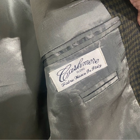 Gianfranco Ruffini Sports Jacket Blazer Mens 41 R Black Green Cashmere Blend - Picture 8 of 10